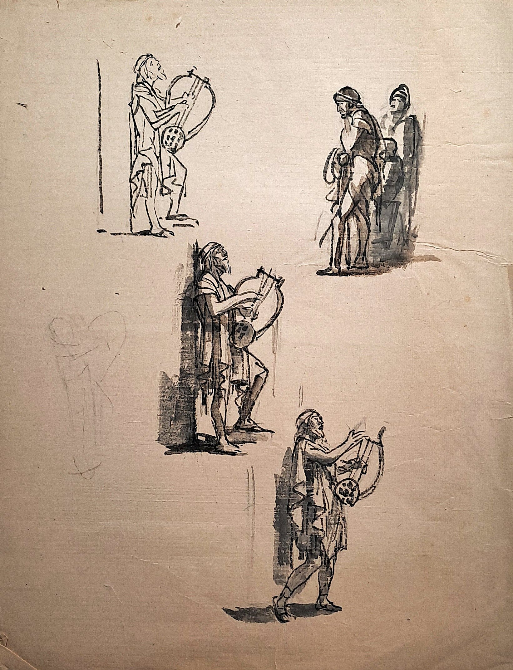 Jules CHADEL [Etudes d'Homère]. Dessin original. 