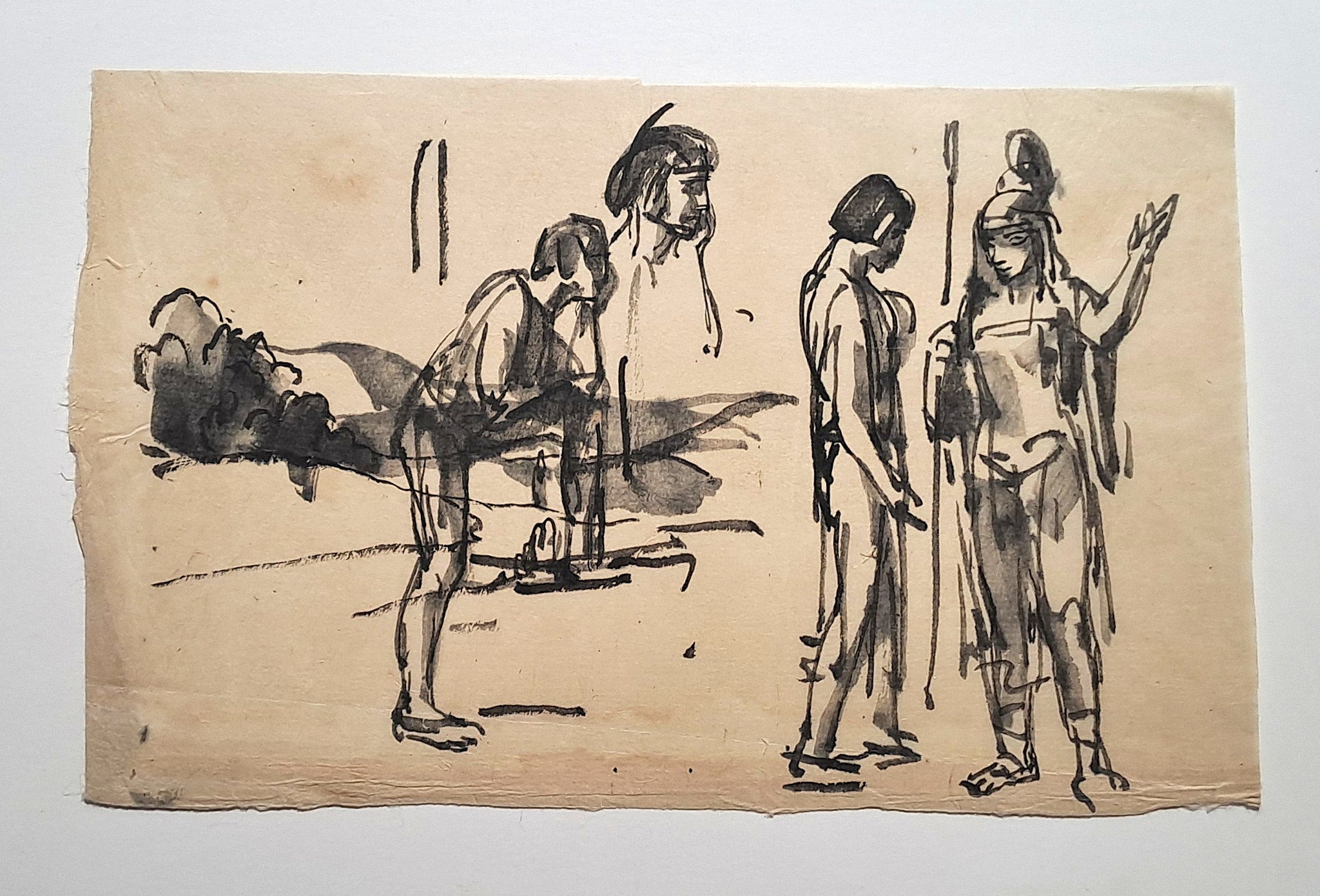 Jules CHADEL [Etudes d'Atalante et Méléagre]. Dessin original. 