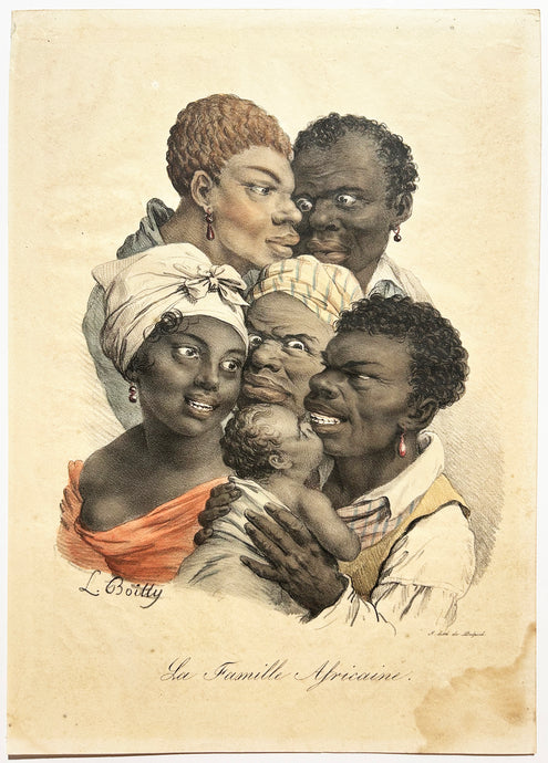 Louis BOILLY - La Famille Africaine.  1823. Lithographie originale en couleurs. 
