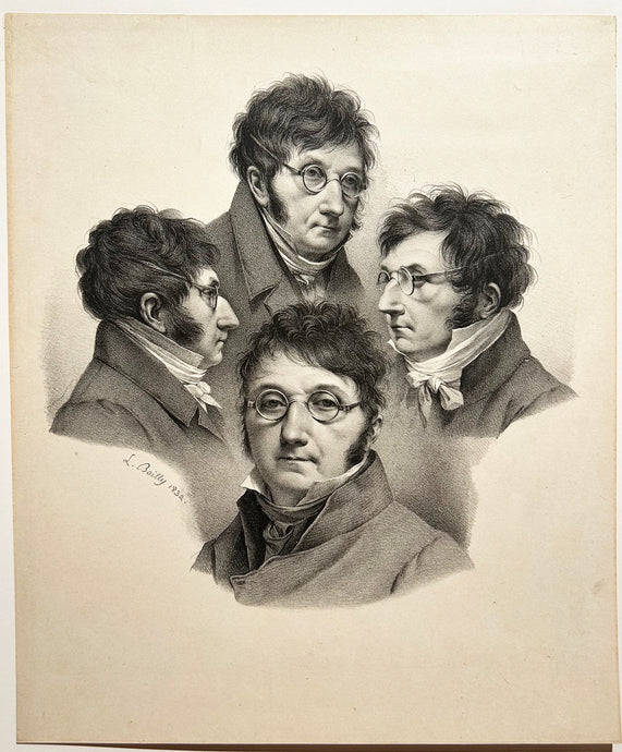 Louis BOILLY - Quatre autoportraits.  1832. Lithographie originale. 