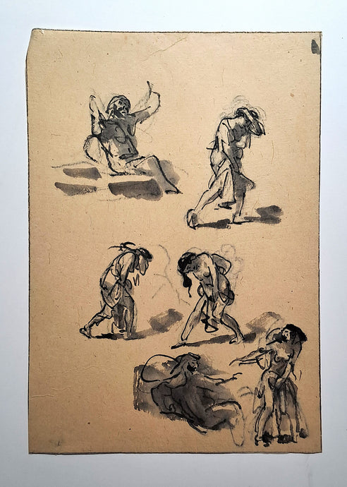 Jules CHADEL [Etudes d'Héraclès et Augé]. Vers 1935. Dessin original. 