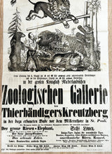Charger l&#39;image dans la galerie, [Affiche pour la Ménagerie itinérante de Gottlieb Christian Kreutzberg, à Hambourg]. 1861.
