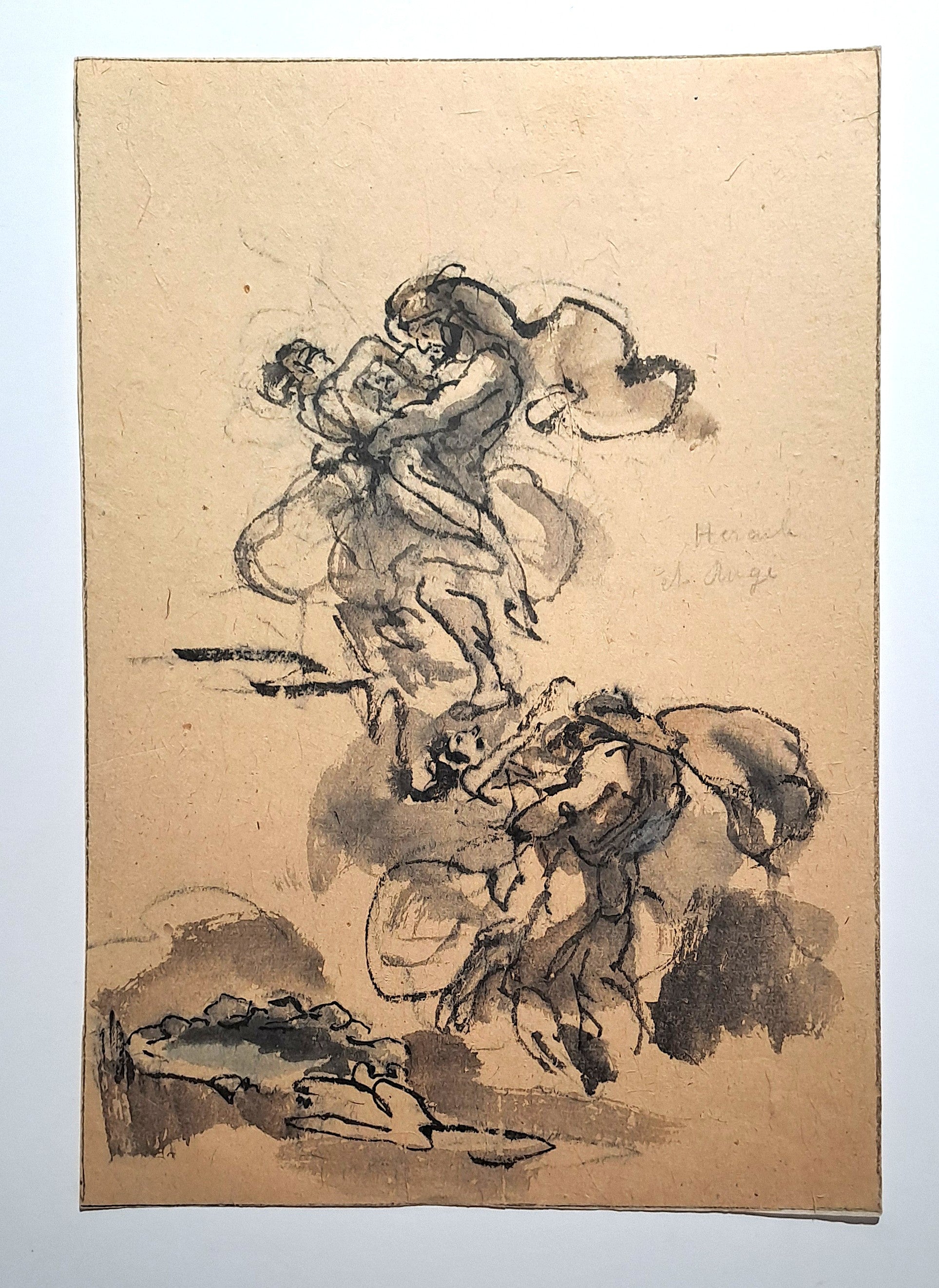 Jules CHADEL [Etude d'Augé violée par Héraclès]. Dessin original. 