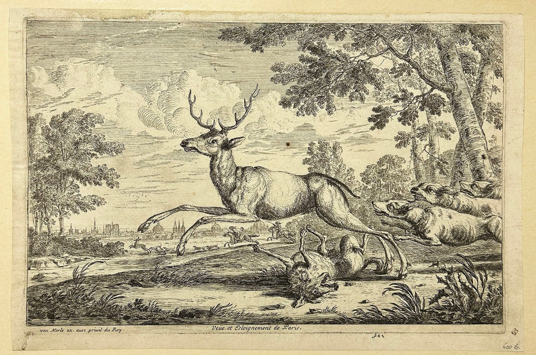 Veüe et Esloignement de Paris (Scène de chasse près de Paris).