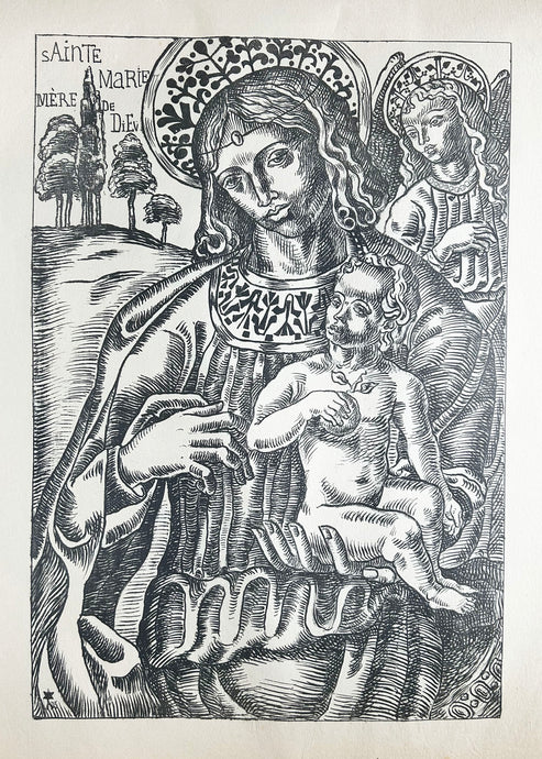 Emile BERNARD - Sainte Marie, Mère de Dieu. 1895. Lithographie originale. 