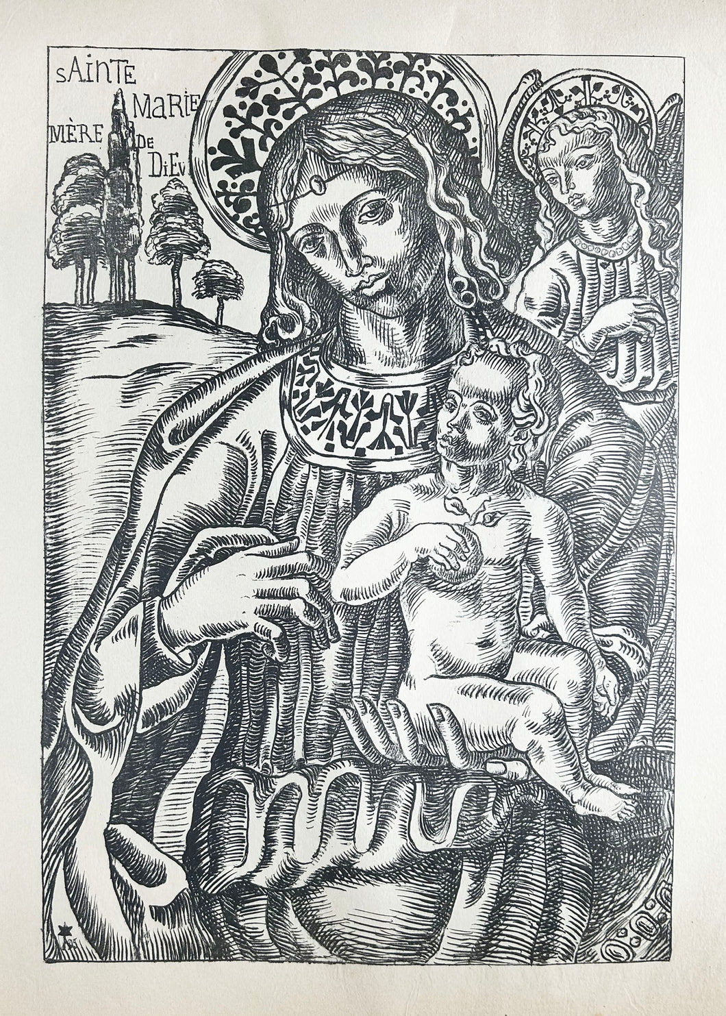 Emile BERNARD - Sainte Marie, Mère de Dieu. 1895. Lithographie originale. 
