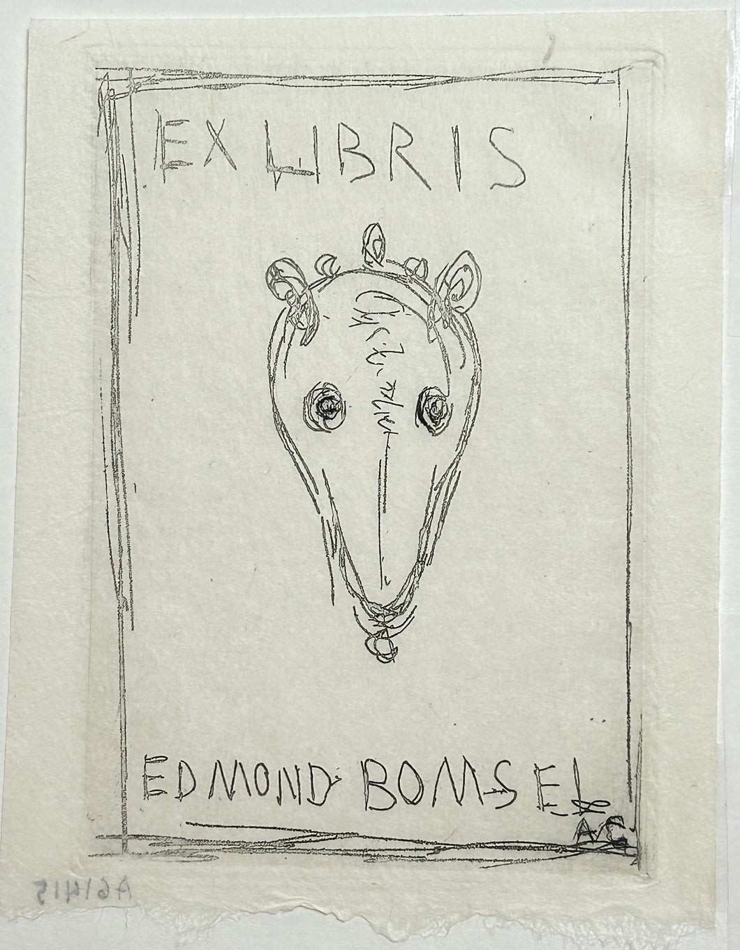Ex-libris pour Edmond Bomsel.  1961.