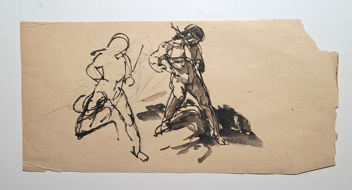 Jules CHADEL [Etude d'Héraclès debout de face]. Dessin original. 