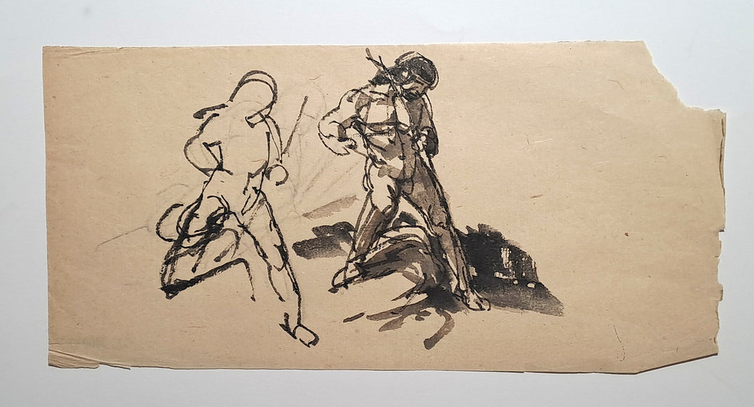 Jules CHADEL [Etude d'Héraclès debout de face]. Dessin original. 