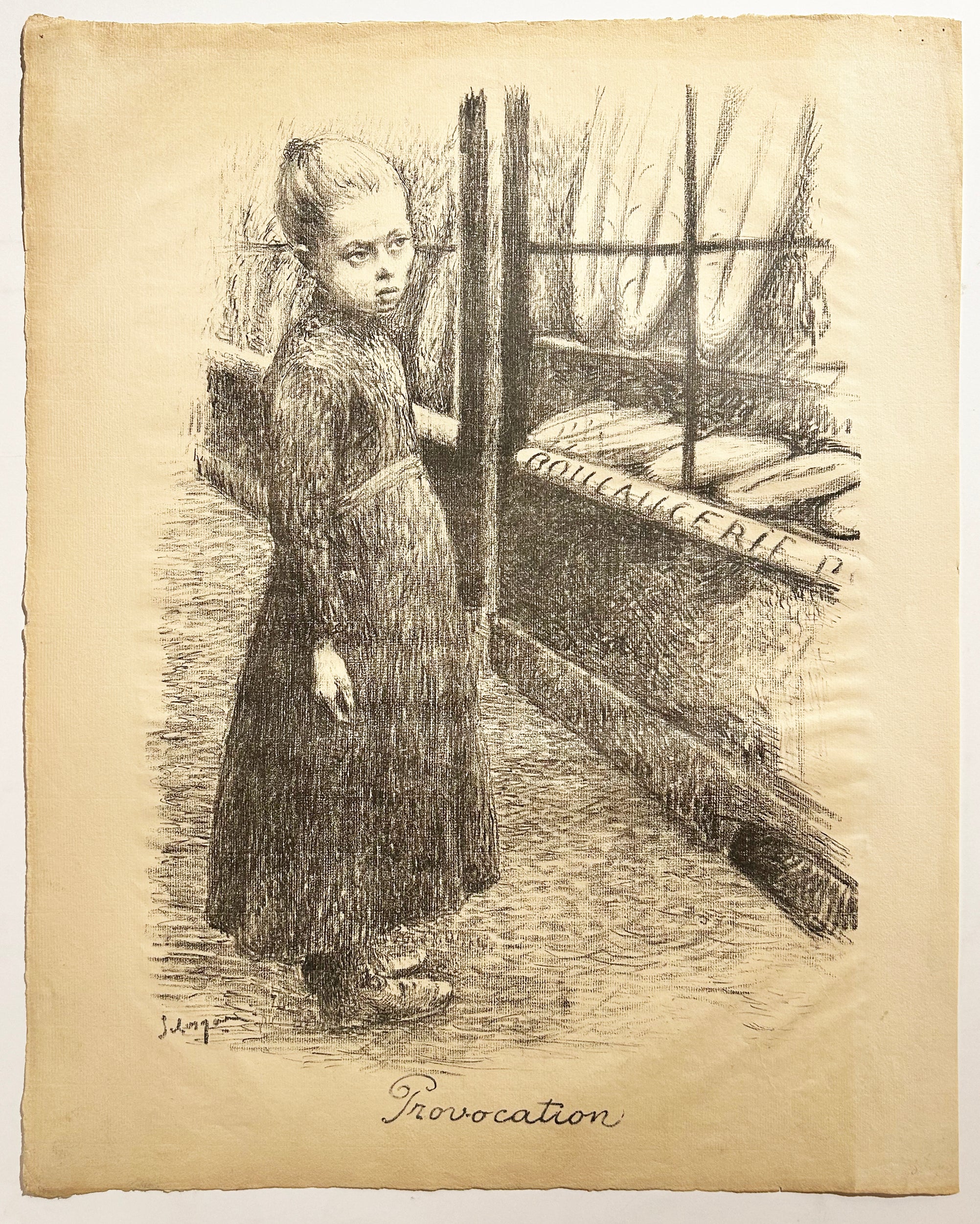 Henri LEBASQUE - Provocation. Lithographie originale. 