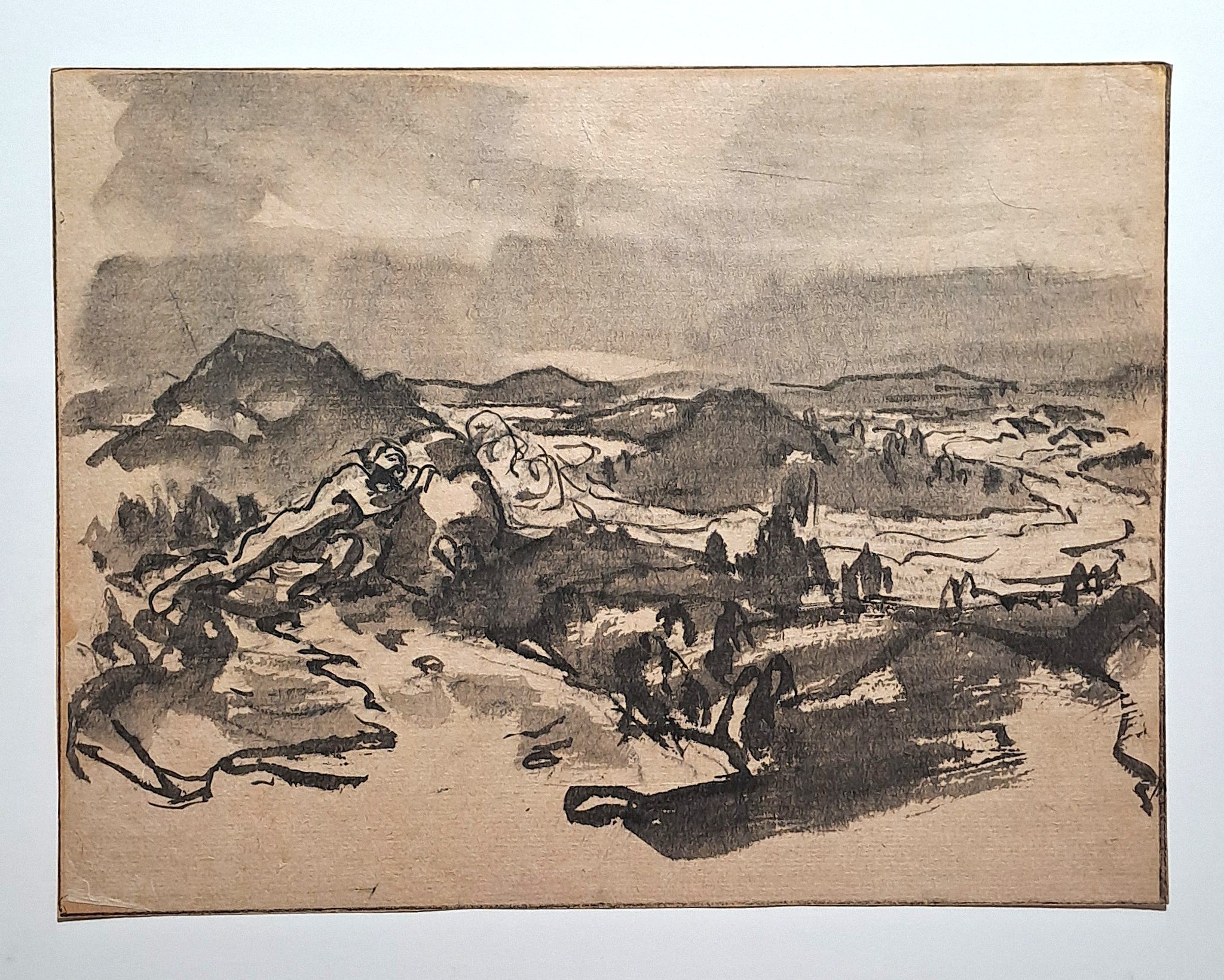 Jules CHADEL [Paysage avec Héraclès]. Dessin original. 