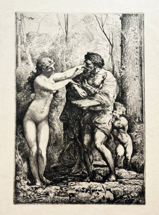 François CHIFFLART - La Tentation. Eau-forte originale. 