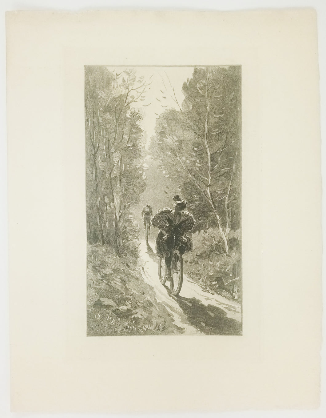 [Promenade à vélo].  Vers 1890.