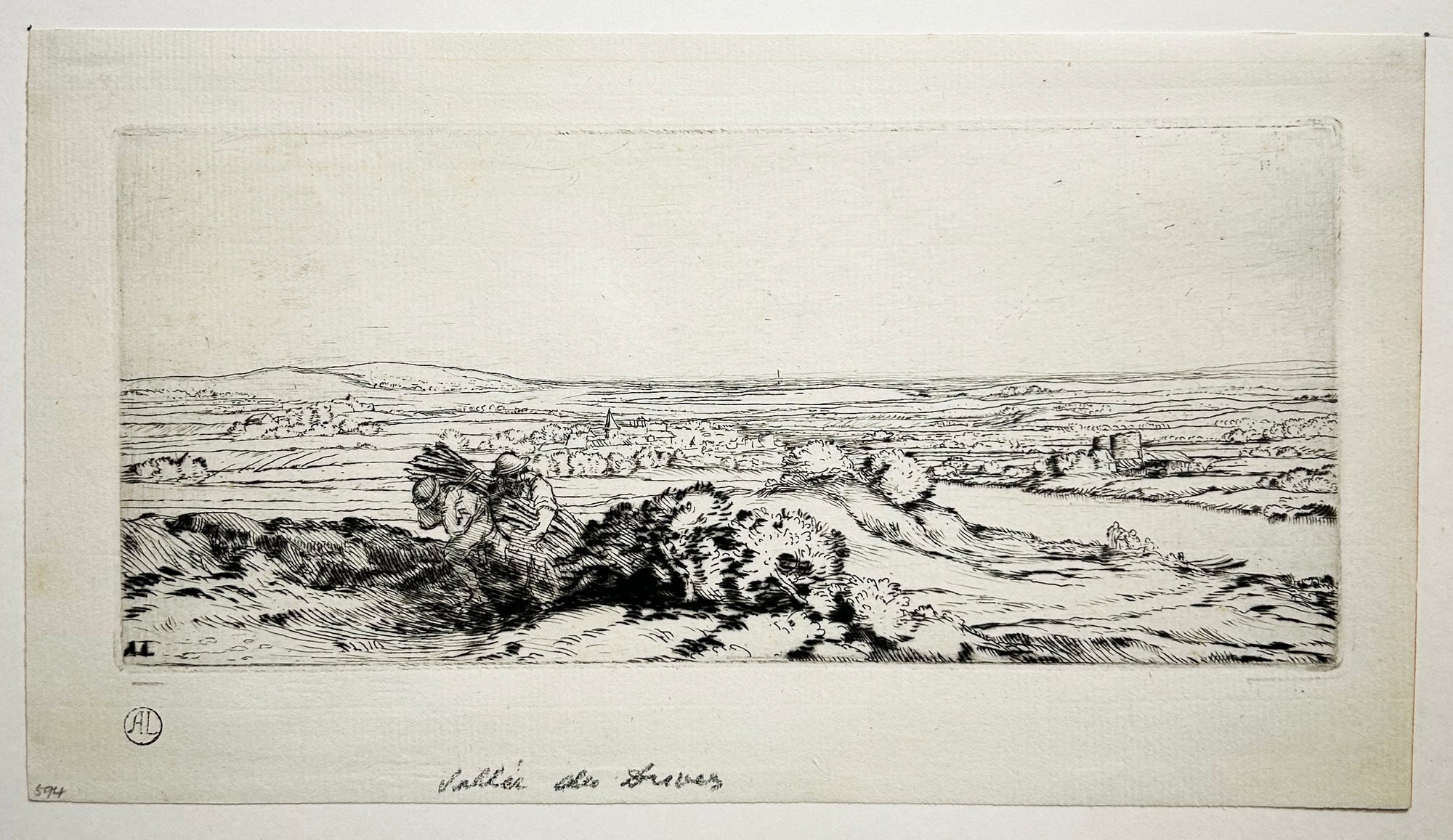 Alphonse LEGROS - La Vallée des Dunes. Eau-forte originale. 