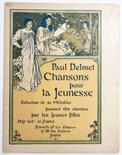 Charger l&#39;image dans la galerie, Couverture pour la partition &quot;Chansons pour la Jeunesse, Sélection de 20 Mélodies pouvant être chantées par les jeunes filles&quot; par Paul Delmet. 1896.
