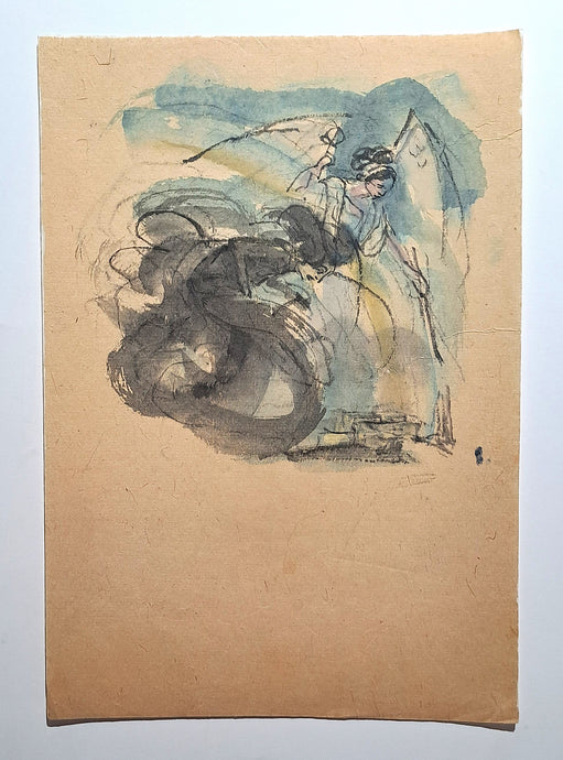 Jules CHADEL [Lyssa et Héra]. Dessin original. 