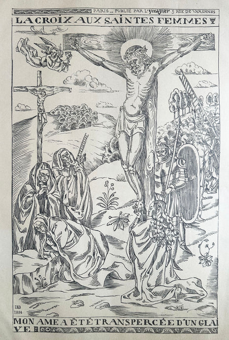 Emile BERNARD - La croix aux Saintes Femmes. 1894. Lithographie originale. 