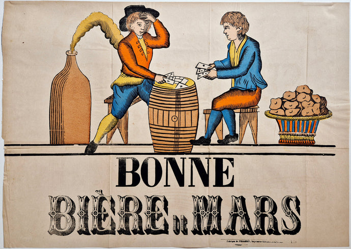 IMAGERIE D'EPINAL - Bonne Bière de Mars. 1895. Bois gravé en coloris ancien. Edition de Pellerin. 