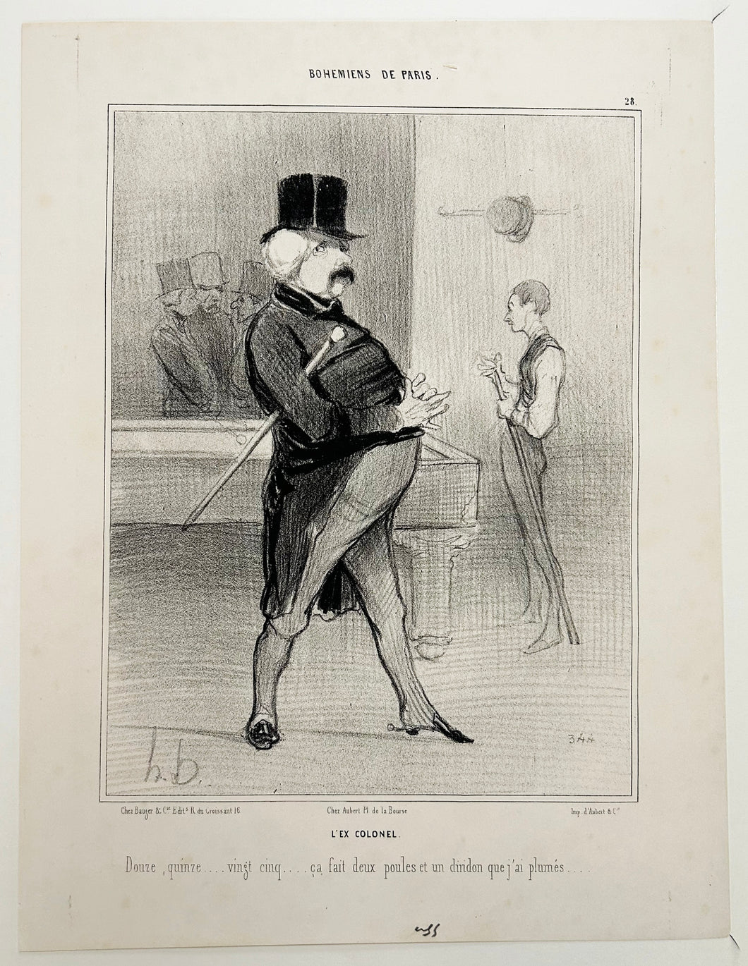 L’Ex Colonel (joueur de billard).  1842.