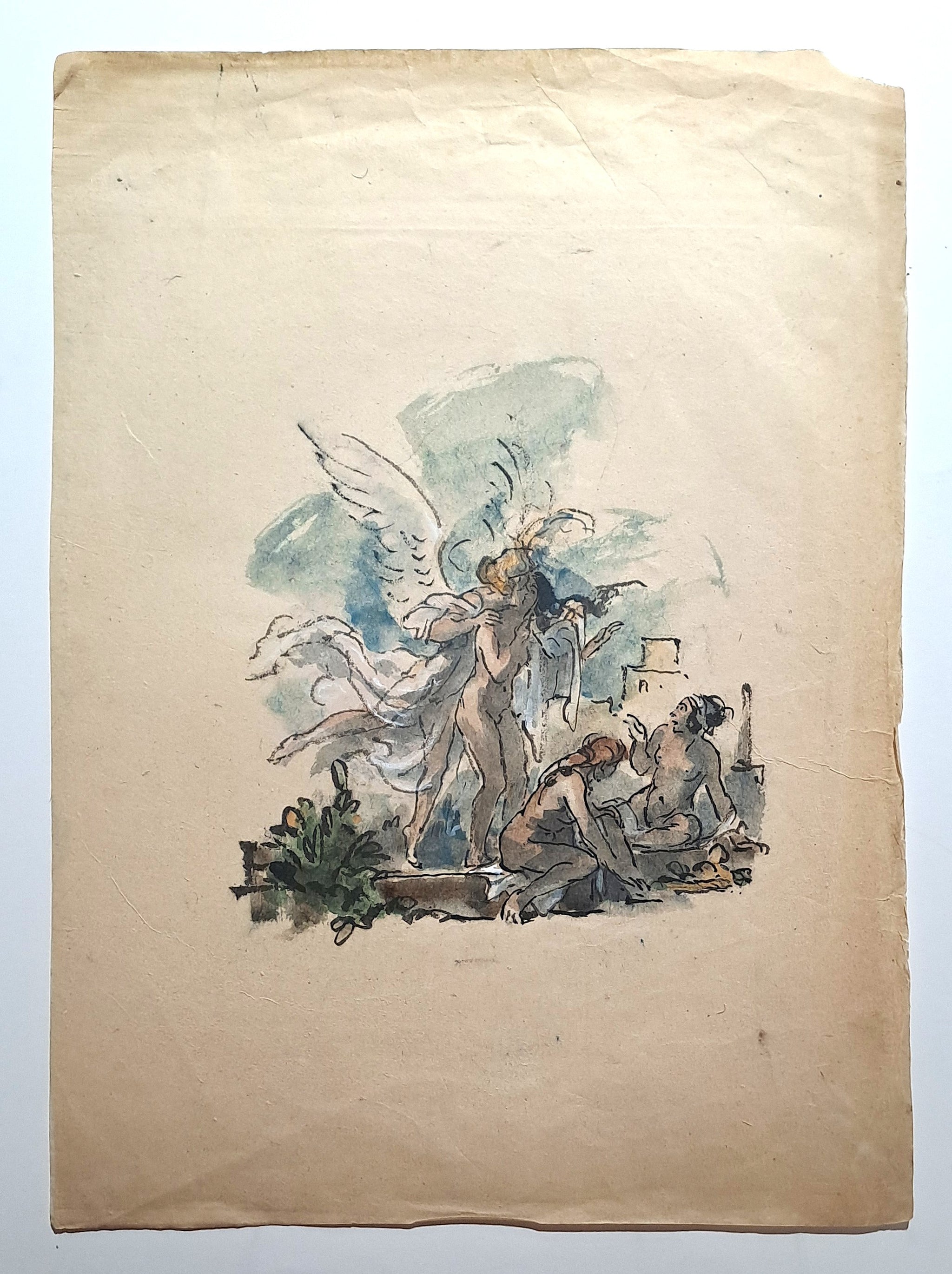 Jules CHADEL [Amour et Psyché]. Dessin original. 