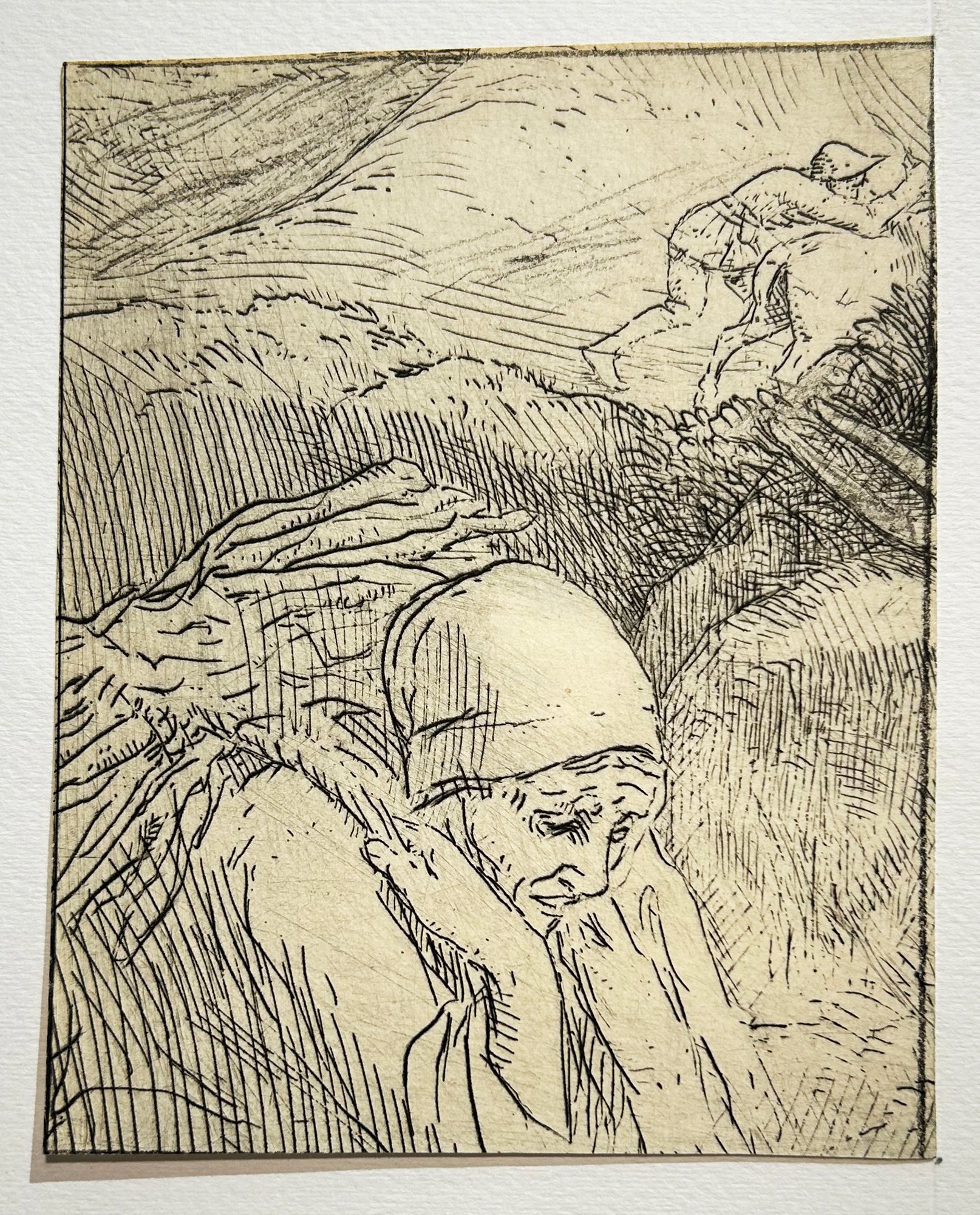 Alphonse LEGROS - Le retour du bois. Eau-forte originale. 