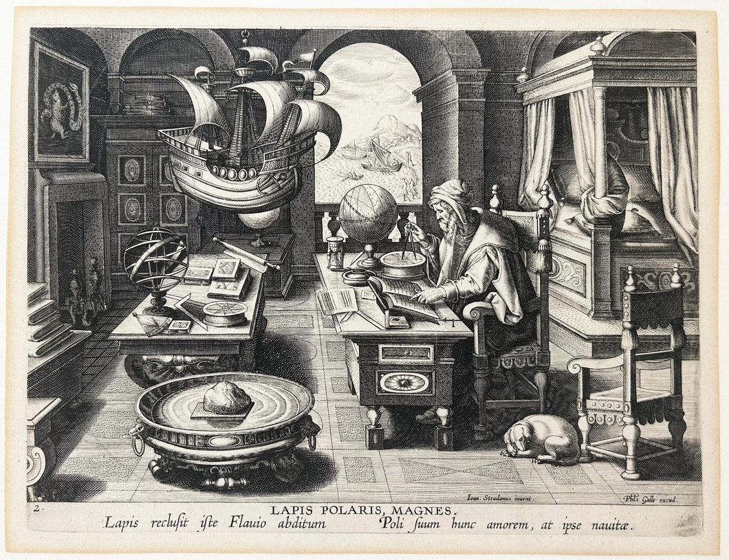 Lapis polaris, Magnes. [Invention de la boussole de navigation]. c.1591.
