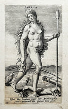 Charger l&#39;image dans la galerie, Philippe GALLE - America.  c.1585-1590. Personnification des Amériques. Burin. 
