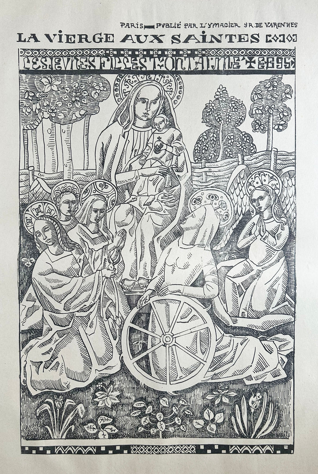 Emile BERNARD - La Vierge aux Saintes. 1895. Lithographie originale. 
