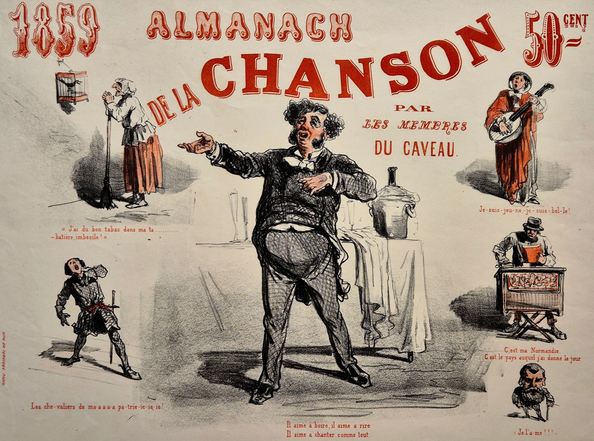 Almanach de la chanson par les membres du Caveau. 1859.