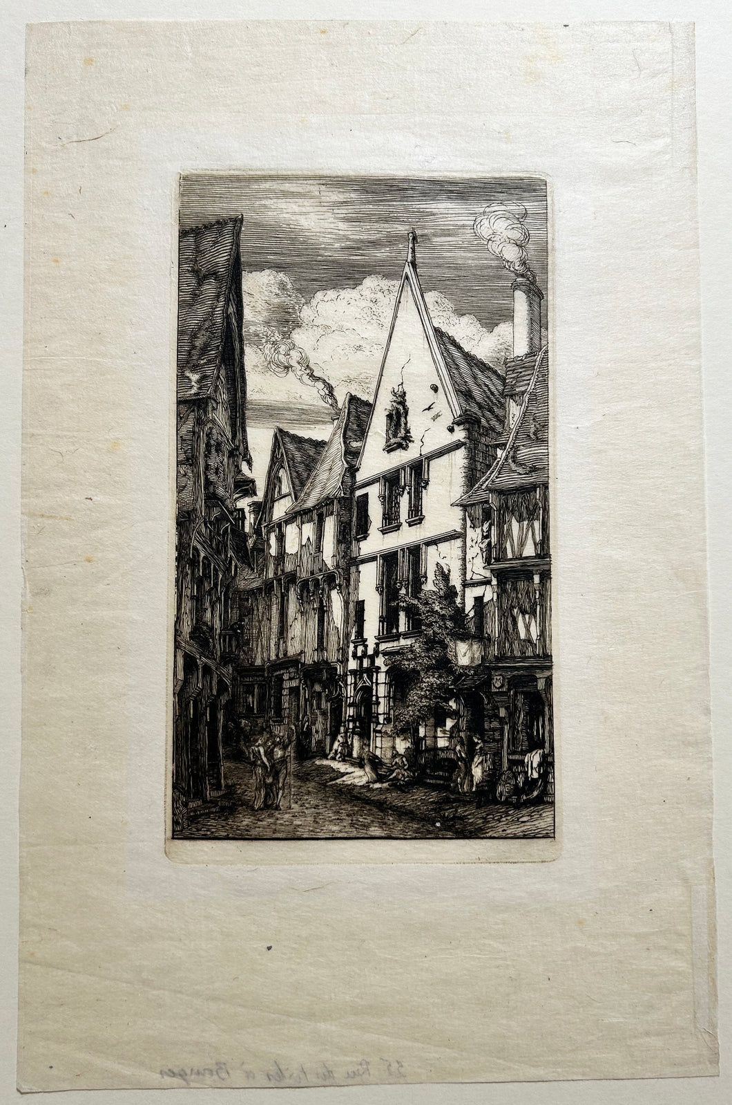 Rue des toiles à Bourges.  1853.