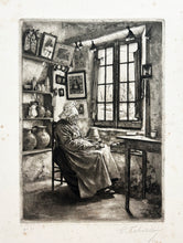 Charger l&#39;image dans la galerie, Jules Henri DELAVALLEE - Angélique à la fenêtre.  1890. Gravure originale. 
