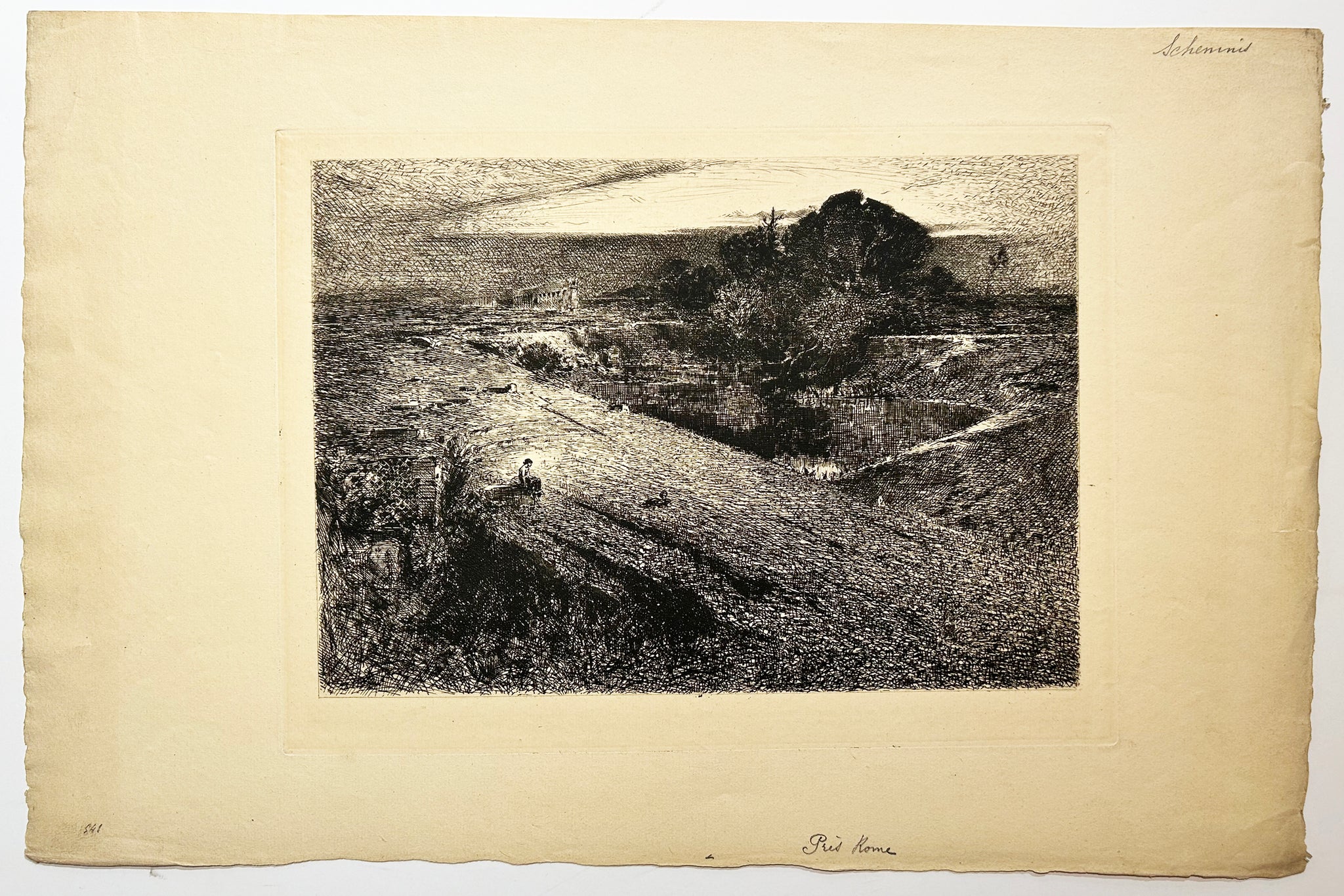 SCHENNIS Friedrich von - Près Rome. Eau-forte.