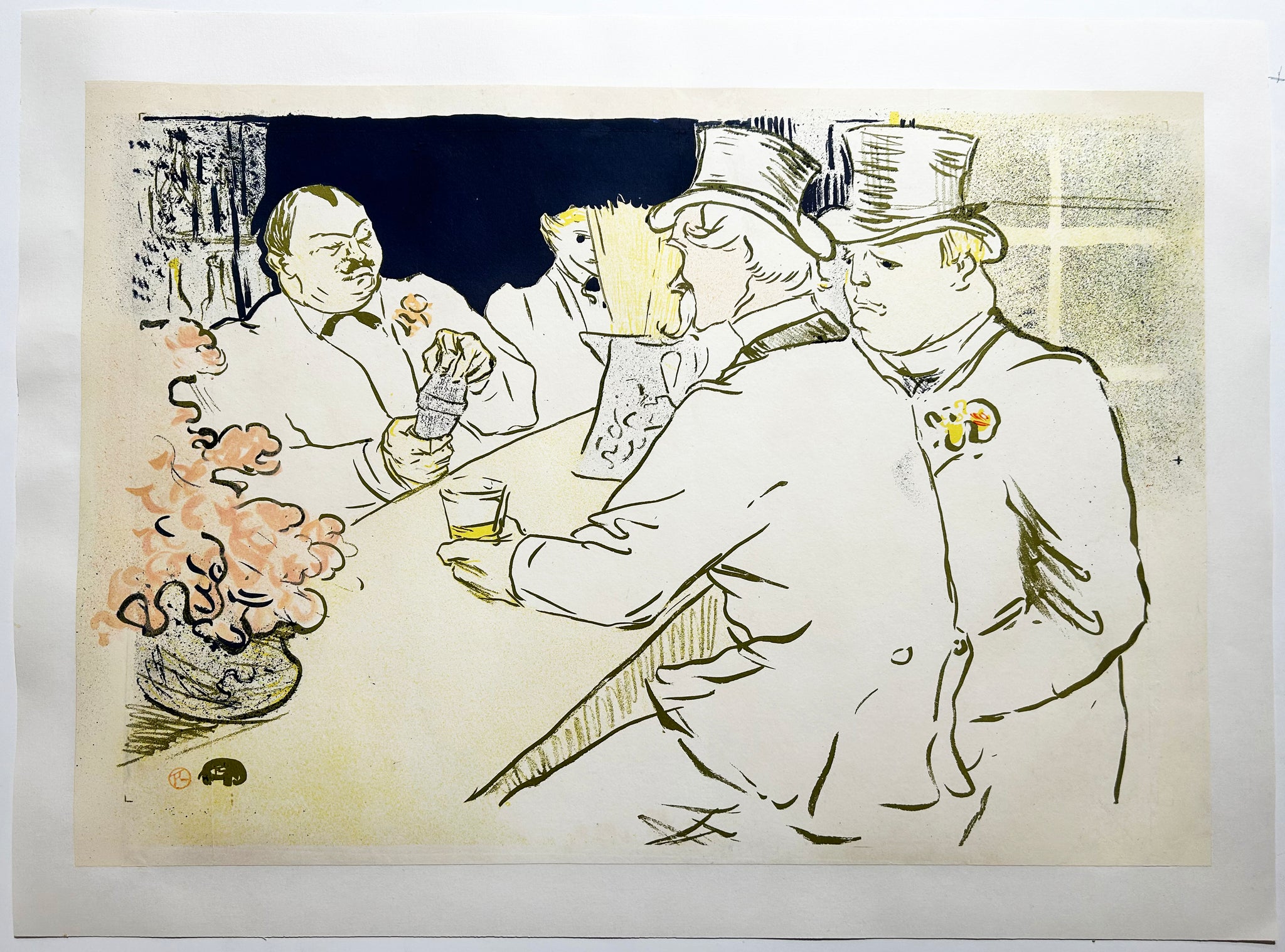 Henri TOULOUSE-LAUTREC - Irish and American Bar, rue Royale. 1896. Lithographie originale, imprimée en cinq couleurs. Avant lettre. 