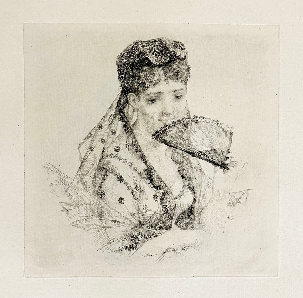 Douze têtes de femmes, décors d'assiettes pour la fabrique d'Haviland.  c.1870.