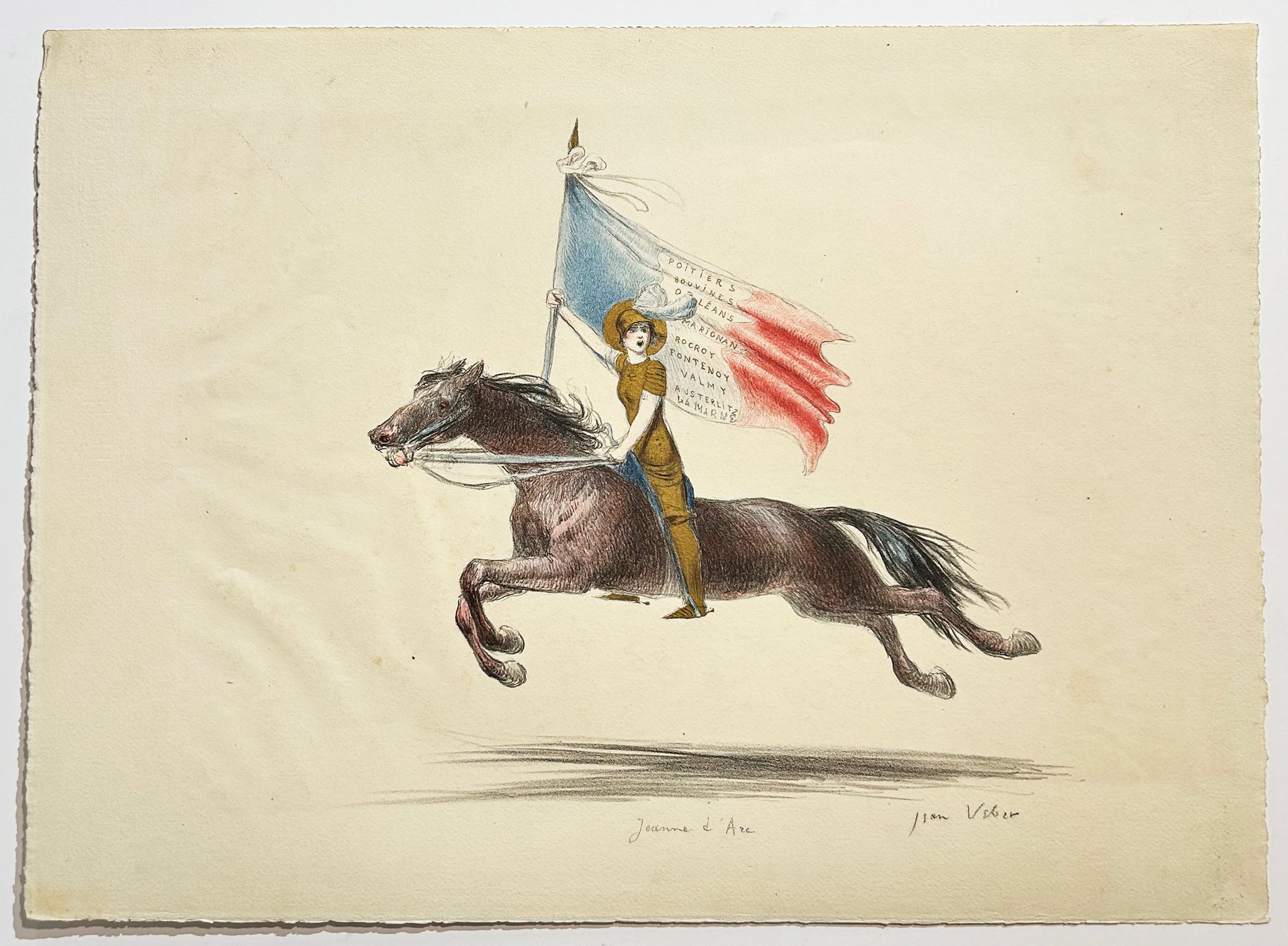 Jean VEBER - Jeanne d'Arc. c.1914. Lithographie originale, signée. 