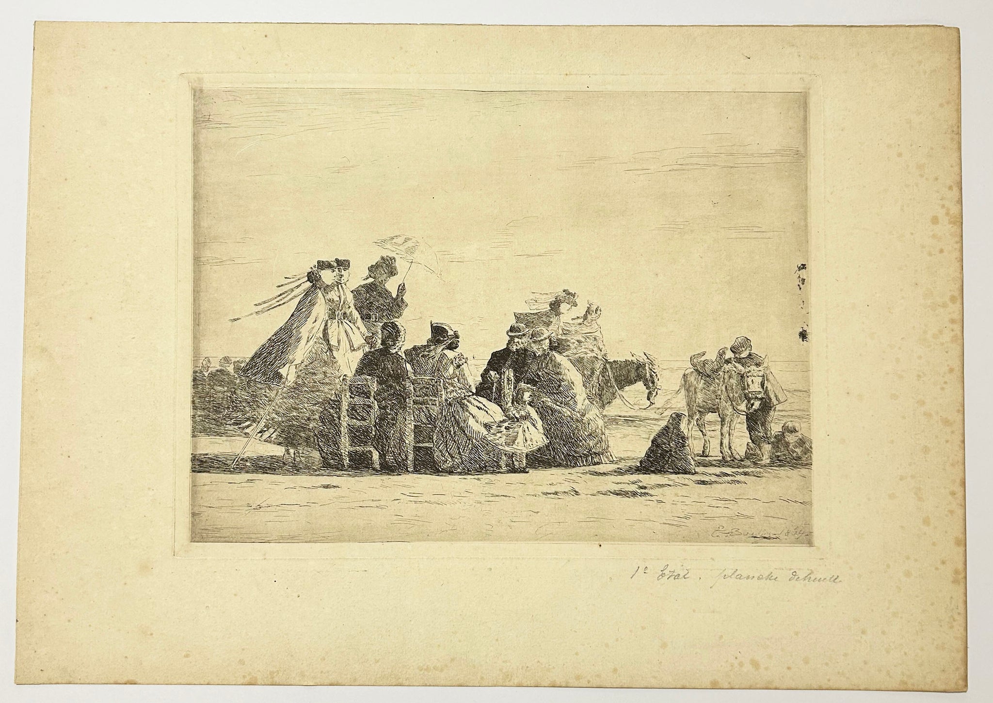 [A la plage].  1864.