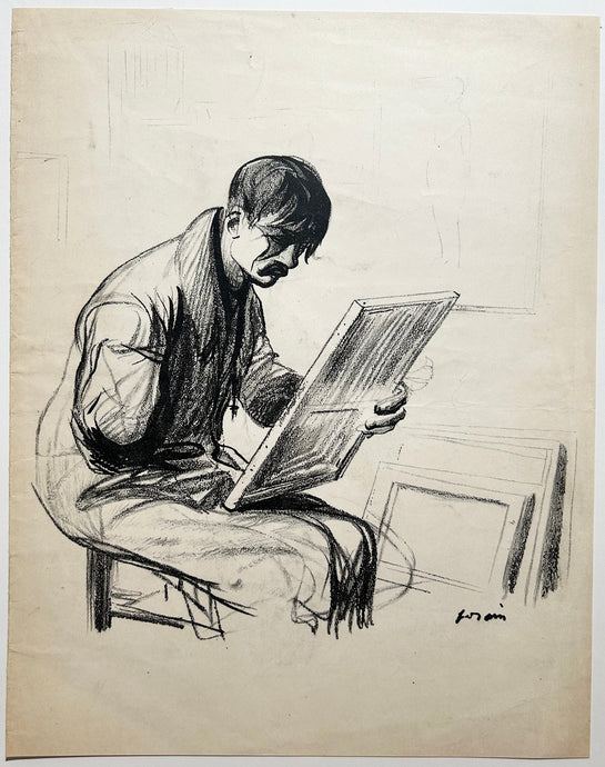 FORAIN - Retour de l'artiste ou Le mutilé.  1928. Lithographie originale. 