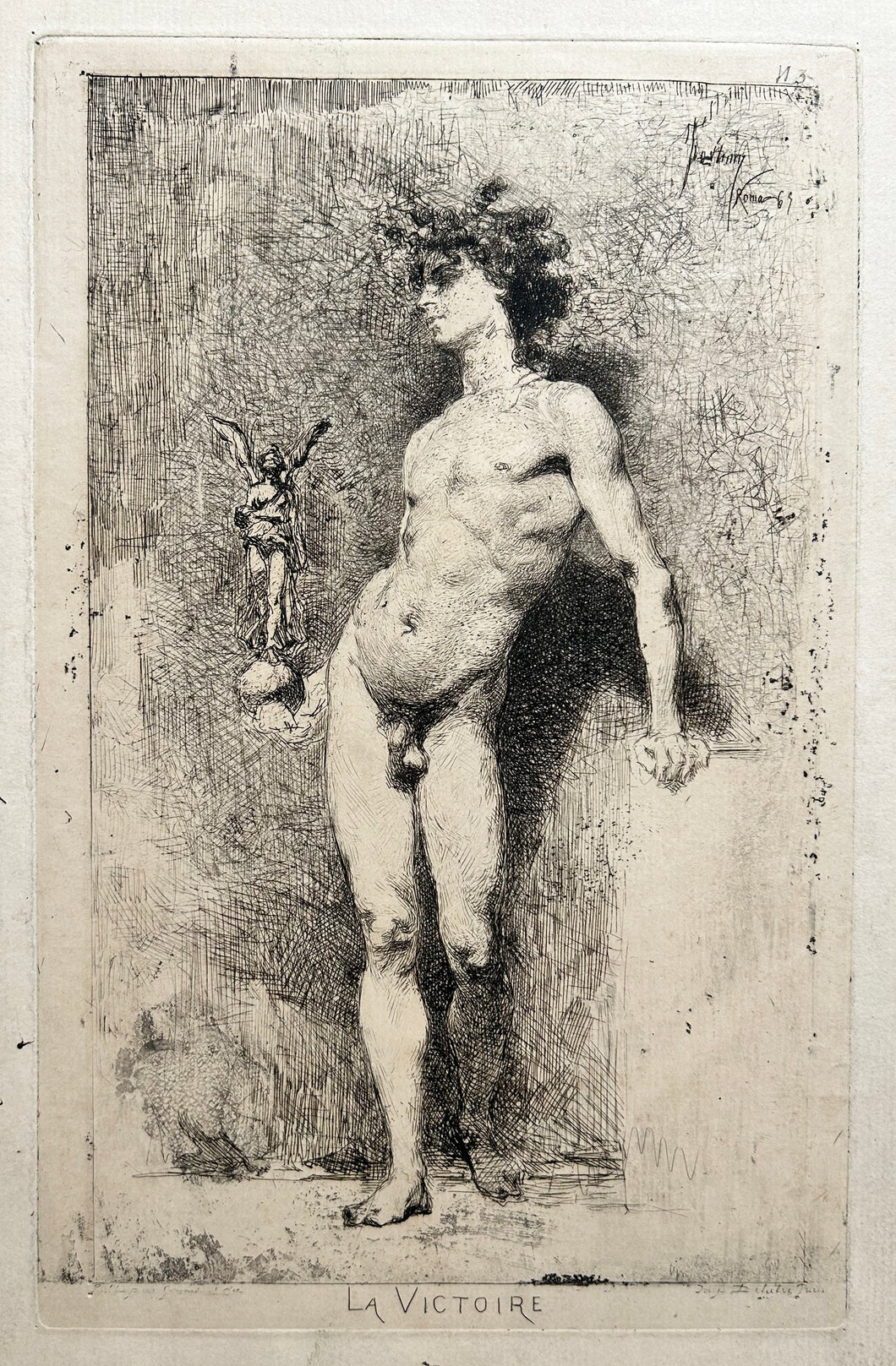 FORTUNY Y CARBO Marsal Mariano - La Victoire. Gravure originale. 