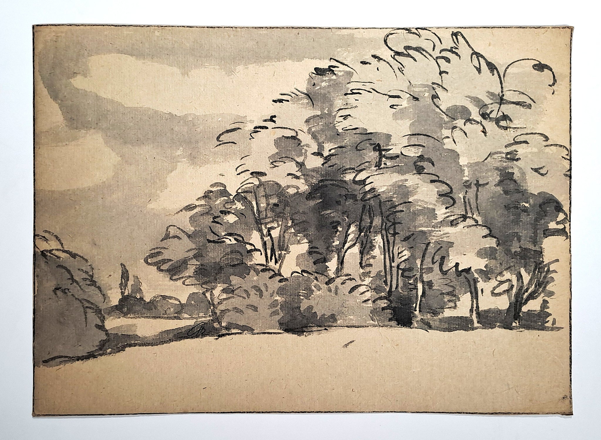 Jules CHADEL [Paysage avec forêt]. Dessin original. 