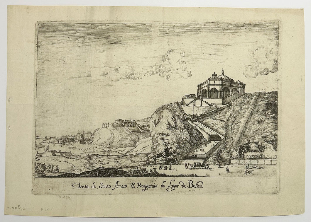 Vista de Santo Amaro e Prospectiva do Lugar de Bellem (Vue de l'église de Santo Amaro à Lisbonne).  1662.