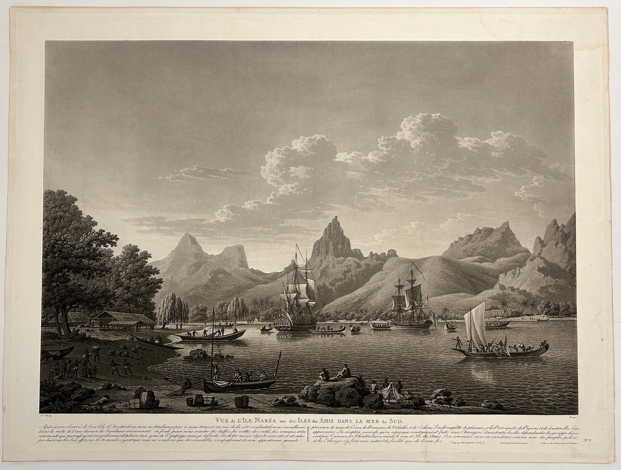 Vues des mers du Sud. Voyage du Capitaine Cook.  c.1820.