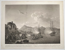 Charger l'image dans la galerie, Benedikt PIRINGER - Vues des mers du Sud. Voyage du Capitaine Cook.  c.1820. Suite complète de quatre planches gravées à l'aquatinte d'après John Cleveley le jeune (Londres 1747 † 1786). 

