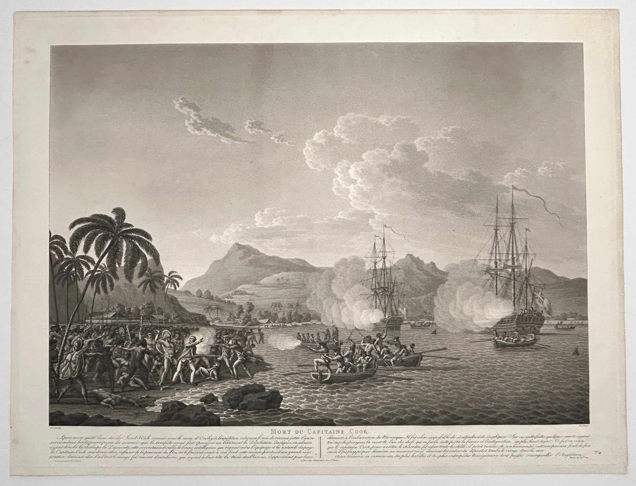 Benedikt PIRINGER - Vues des mers du Sud. Voyage du Capitaine Cook.  c.1820. Suite complète de quatre planches gravées à l'aquatinte d'après John Cleveley le jeune (Londres 1747 † 1786). 