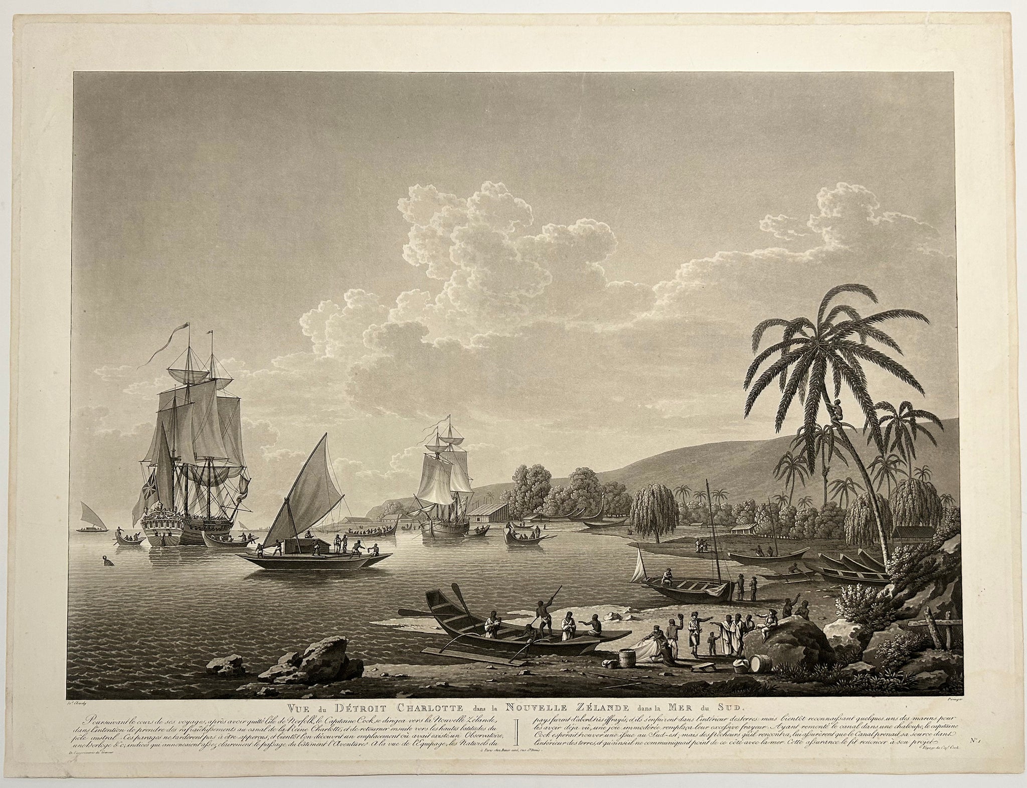 Vues des mers du Sud. Voyage du Capitaine Cook.  c.1820.