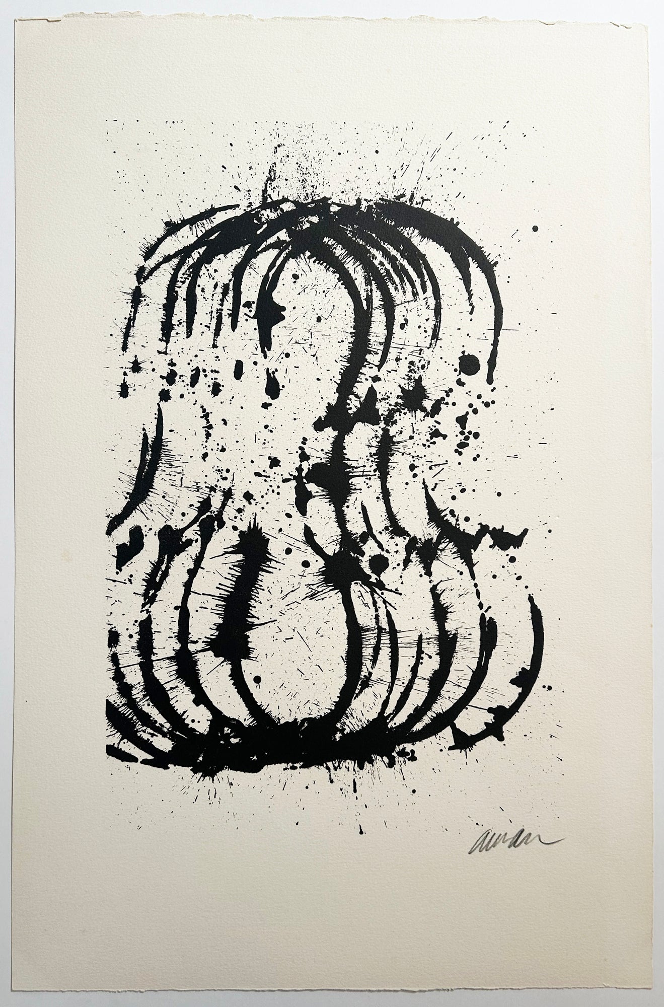 ARMAN - Quatre traces de violon.  1979. Lithographie originale, signée. 