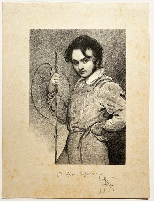 Richard James LANE - Portrait de George Hayter (1792-1871), portraitiste et peintre d'histoire, fils du miniaturiste Charles Hayter. Lithographie. 