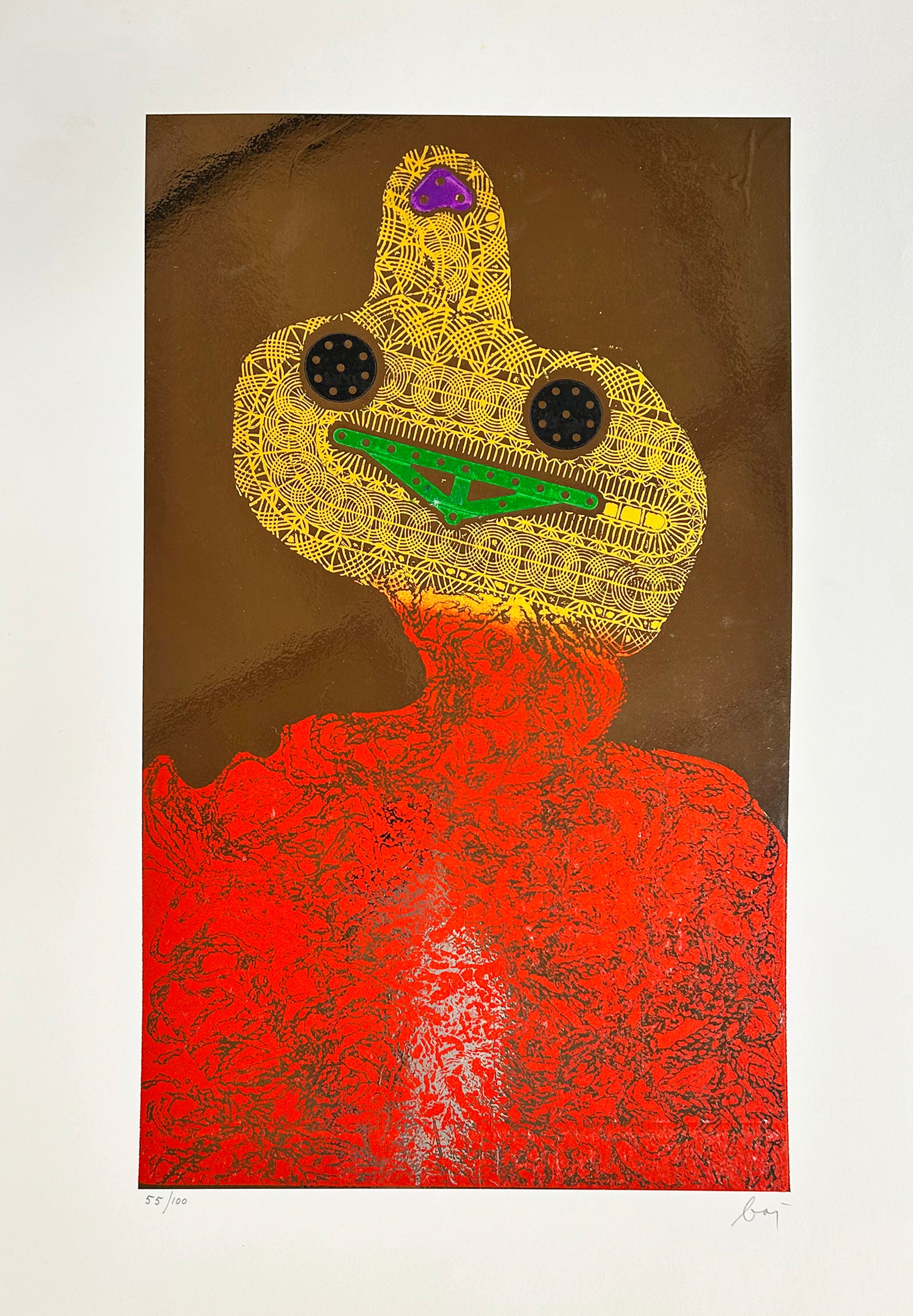 Enrico BAJ - Baj chez Picasso 7. 1969. Gravure originale en couleurs, signée. 