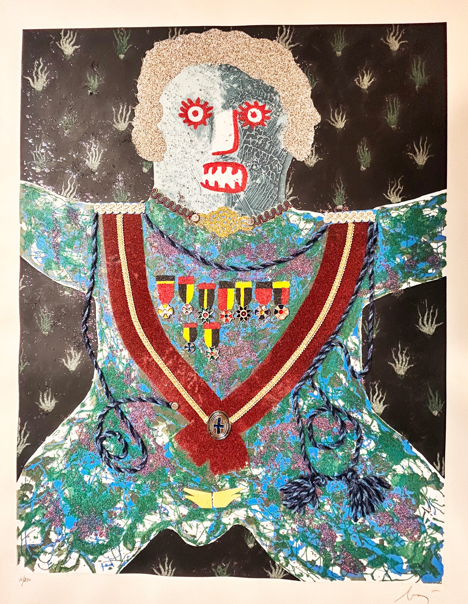 Enrico BAJ - Generale. 1979. Technique mixte, signée. 