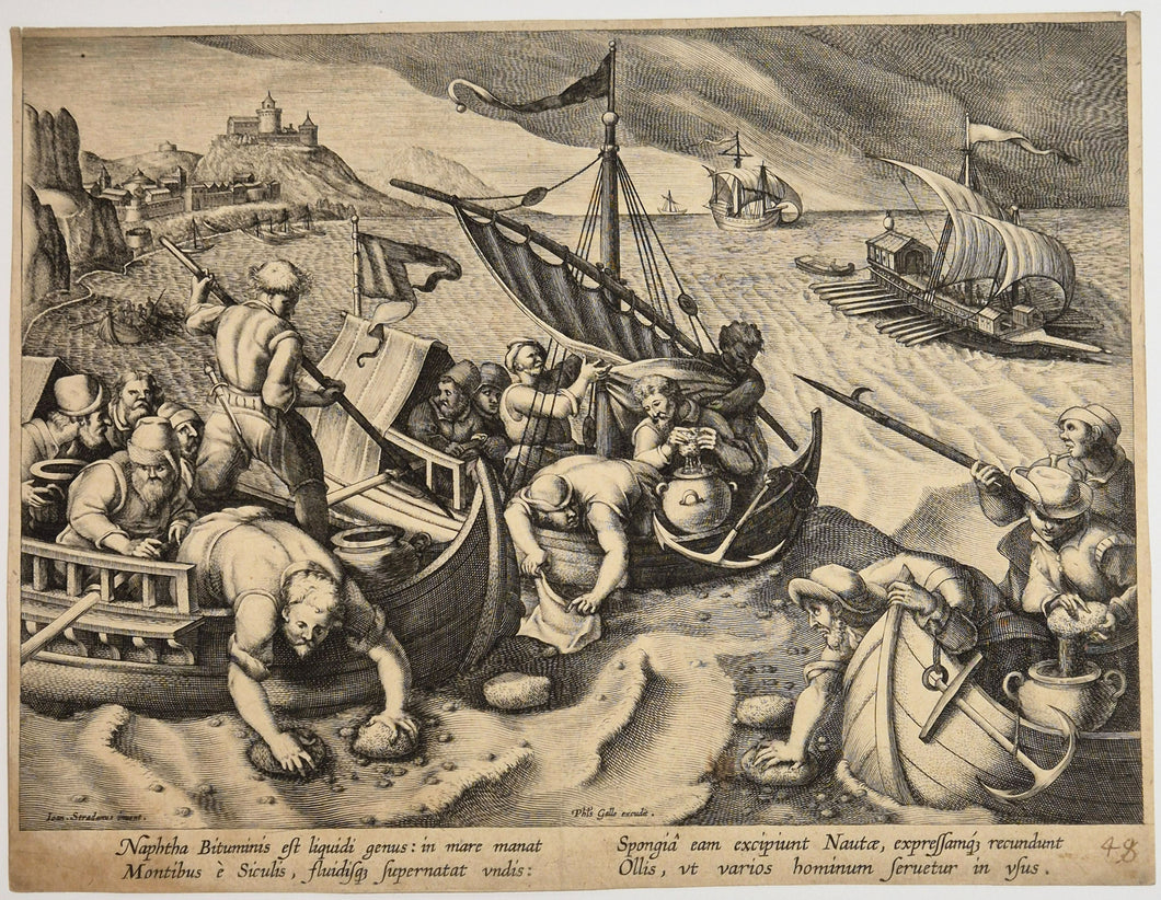 La collecte de bitume.  c.1580.