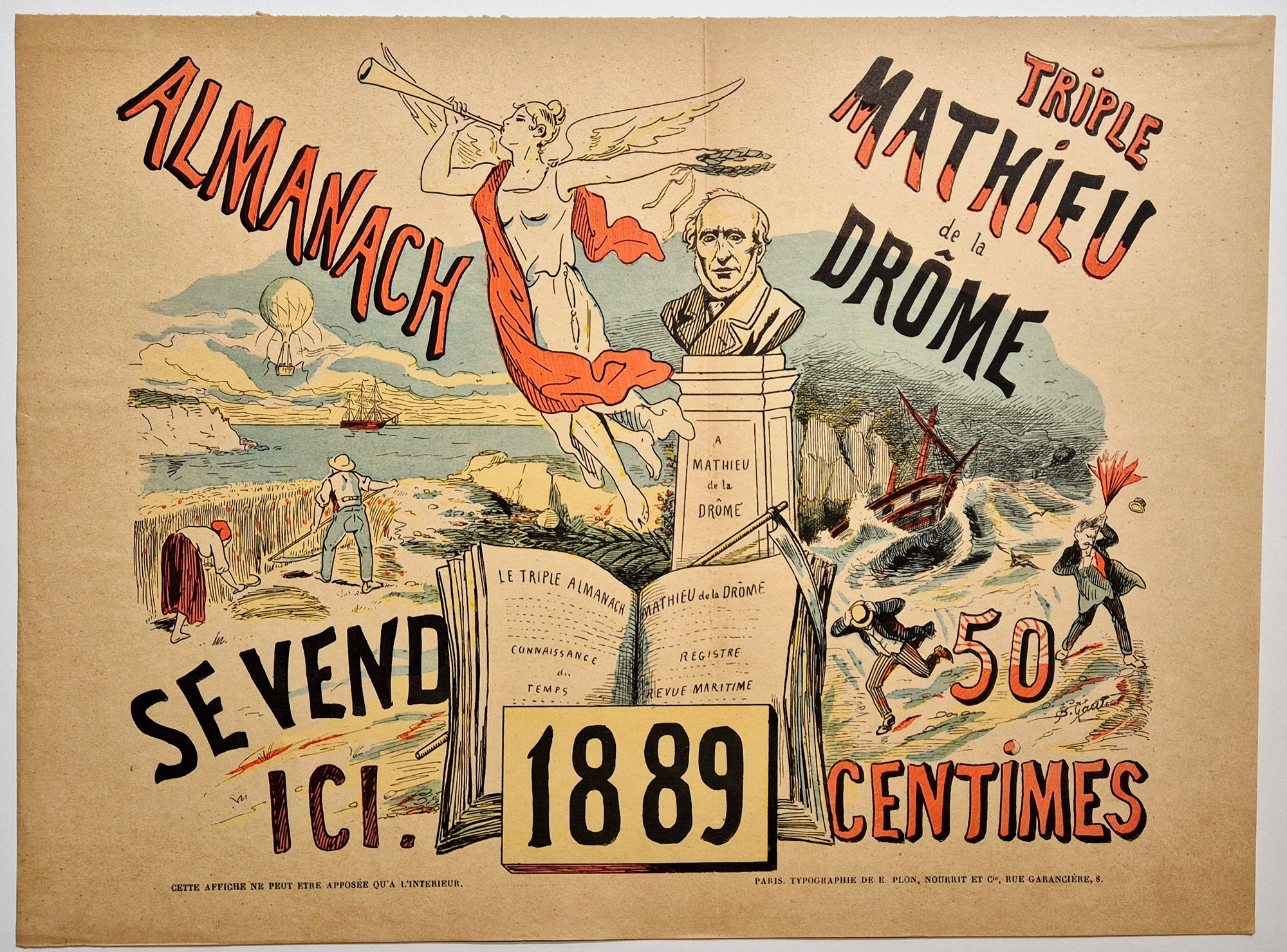 Almanach triple, Mathieu de la Drôme. 1889.